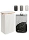TMOHRA Laundry Basket Collapsible,Tall Laundry Hamper with Lid,110L Large Laundry Hamper with Handle,Folding Clothes Basket Organizer with Removable Inner Bag for Clothing Toys Towels (White)
