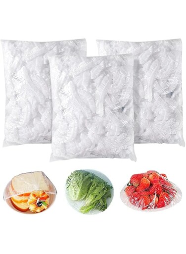 Homelove Plastic Bowl Cover Dish Cover Food Cover, 300pcs Reusable Elastic Stretch Fresh Keeping Covers, Kitchen Dining Cookware Canning Lids Food Fresh Keepping Bags, Universal Kitchen Plastic Wrap
