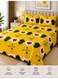 King Size Yellow Heart Print Bedsheet Set 3PCS &acirc;&euro;&ldquo; 125 GSM Soft Breathable Fabric, Fade Resistant Bedding with 2 Pillow Covers, 220x240 CM