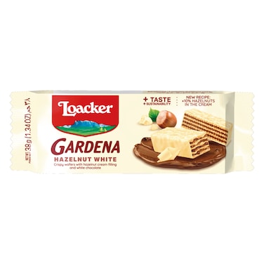 Loacker Gardena Hazelnut White Chocolate Wafer, 38g