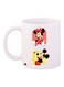 Mickey And Minnie Mouse Printed Coffee Mug White/Pink/Yellow