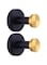 Excefore Stainless Steel Round Towel Hooks 2 Pack - Wall Mounted Bathroom &amp; Kitchen Hangers in Black &amp; Gold Finish, Stylish Clothes Holder for Home Decor