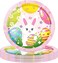8pcs Happy Easter Bunny Paper Plates, Egg Design Pink Disposable Rabbit Themed Dishes for Party Event Festive Food Tableware Decoration for Dinner Cake Celebration Table Picnic (Small Plates)
