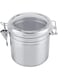Sorandy Stainless Steel Coffee Grounds Beans Container Canister Metal Food Storage Canister with Clear Lid Sturdy Locking Clamp Pantry Storage for Flour Coffee Bean Tea Cereal Sugar (M)