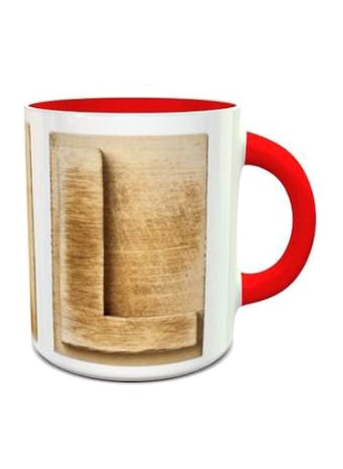 Alphabet L Design 292 Mug Red/White/Brown