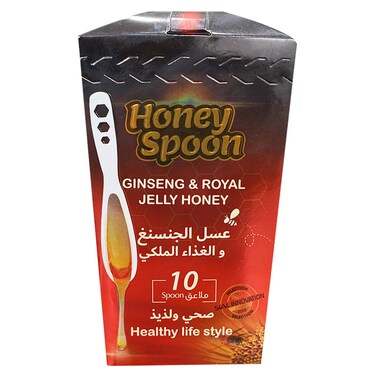 Al Malaky Royal Honey Spoon with Ginseng, 7g, Pack of 10