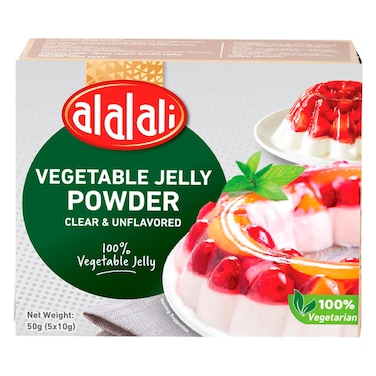 العلالي مسحوق جيلاتين نباتي صافي وغير منكه 50 غرام