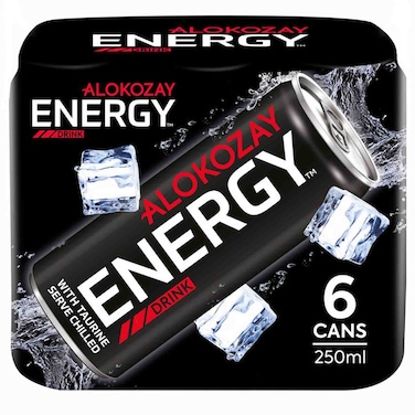 Alokozay Energy Drink with Taurine, 250ml, Pack of 6
