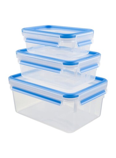 Food Container   Masterseal Fresh 3 Pcs Set   0.55+1+2.30 L   Rectangular Food Container   Leak-Proof  Microwave-Safe   BPA-Free   Dishwasher-Safe   Frost-Resistant   2 Years Warranty   K3028912 Blue 550 ml , 1.00 L , 2.20 LLiters