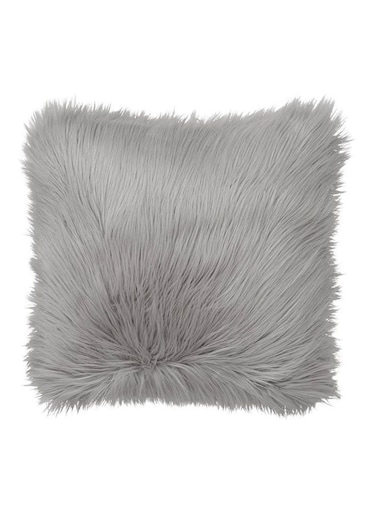 Fur Cushion With Filling Polyester Grey 40x40centimeter