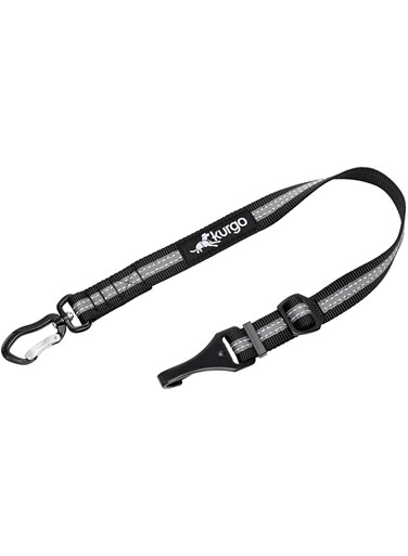 Kurgo Direct to ISO-FIX Swivel Tether, Universal Car Seat Belt for Dogs, Tangle-Free with Latch Bar Attachment, Adjustable, Black/Charcoal