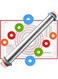 U-HOOME Adjustable Rolling Pin with Thickness Rings and Pastry Mat Set for Baking Cookie Chapati Fondant Dough Pastry Pizza Pie Crust, Stainless Steel Roller Pin, Red Mat