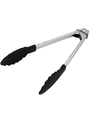 Fackelmann 40217 Stainless Steel/Plastic Multi-Purpose Tongs, Silver/Black, 18 x 7.9 x 3.2 cm