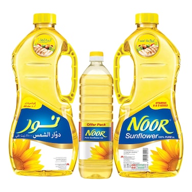 Noor, Sunflower Oil, 1.5L Pack of 2 + 750ml