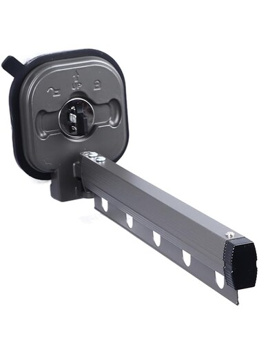 Retractable Aluminum Laundry Drying Rack, Wall Mounted Clothes Hanger, Window Glass, Marble, Bathroom, Balcony, Dormitory (1 Fold Grey)