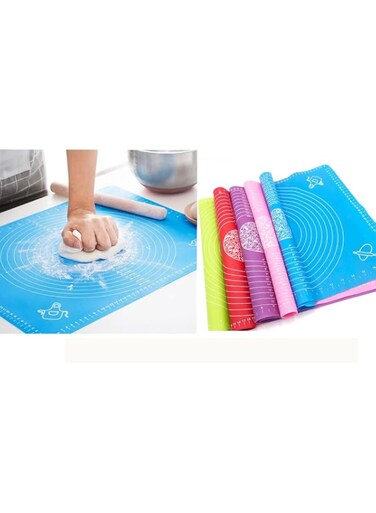 ECVV Silicone Baking Mat For Pastry Rolling With Measurements, Liner Heat Resistance Table Placemat Pad Pastry Board, REUsable Non-Stick Silicone Baking Mat For Housewife, (ASSORTED)