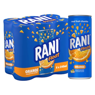 Rani Float No Added Sugar Orange Mixed Fruit Drink, 240ml Pack of 6