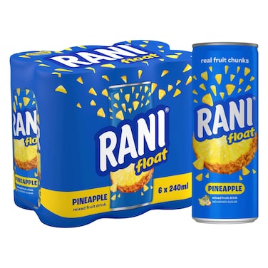 Rani Float No Added Sugar Pineapple Mixed Fruit Drink, 240ml Pack of 6