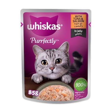 Whiskas Purrfectly Fish, with Tuna &amp; Salmon, Wet Cat Food, 85g Pouch