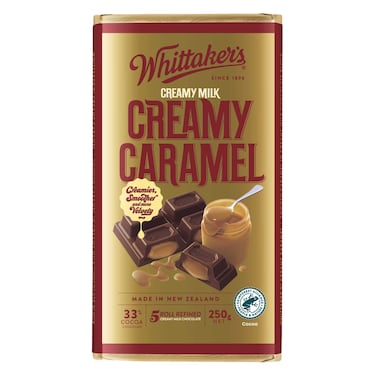 Whittaker's Creamy Caramel Milk Chocolate Bar, 250g