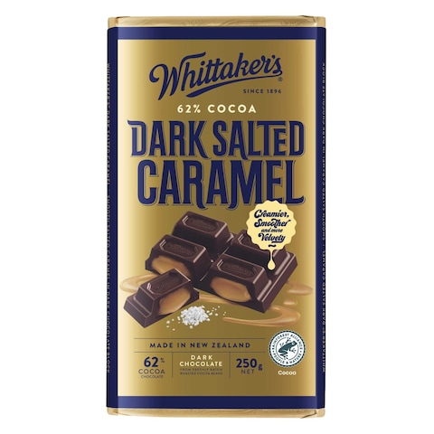Whittaker&#39;s Dark Salted Caramel Chocolate Bar, 250g