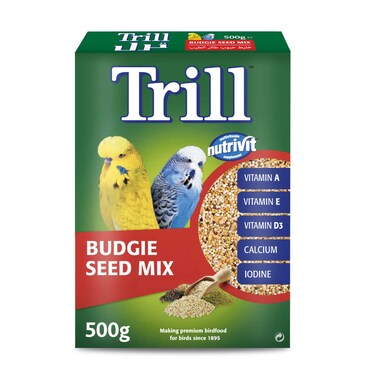 Trill Budgie Seed Mix 500g, Bird Food
