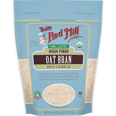 Bob's Red Mill Non-GMO Organic High Fiber Oat Bran Hot Cereal, 510g