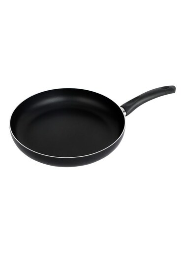 Aluminum Fry Pan Strong Aluminum Body With Non-Stick Coating And Bakelite Handle Heat Resistant Exterior, Compatible With Hot Plate, Halogen, Ceramic And Gas Stovetops Black 44x26x4.5cm