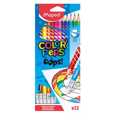 Maped Color'Peps Oops Erasable Crayon Pencils 12 PCS