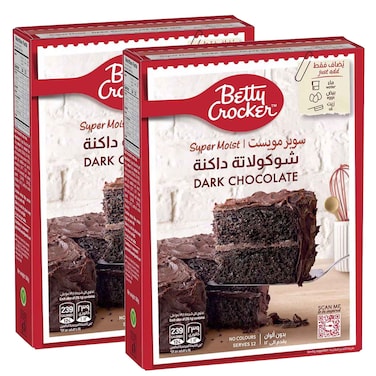 Betty Crocker Dark Chocolate Cake Mix, 510g Pack of 2