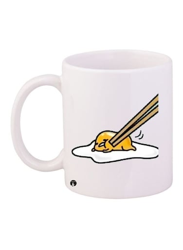 Gudetama Printed Coffee Mug White/Yellow/Black 11ounce