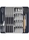 ANTOLE Kitchen Drawer Organizer,Expandable Utensil Drawer Organizer,Adjustable Cutlery Tray,Silverware Organizer Flatware Holder,Plastic Kitchen Knives Tools and Gadgets Storage Divider