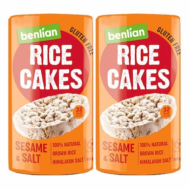 Benlian Sesame and Salt Rice Cakes, 100g Pack of 2