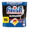 Finish Ultimate Dishwasher Tablets, Lemon Sparkle Scent, 2x More Cleaning Power, 16 Tabs