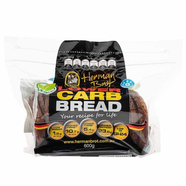 Herman Brot Lower Carb Bread Sliced, 600g