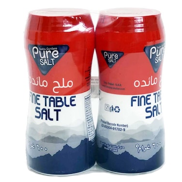 Pure Salt Iodized Fine Table Salt, 600g Pack of 2