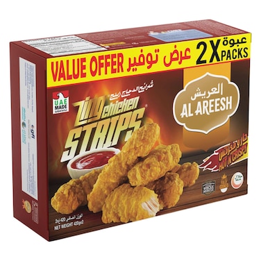 العريش شرائح دجاج زينغ 420 غرام حزمة من قطعتين