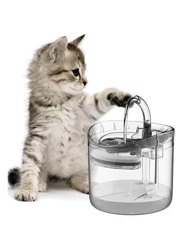 Cat Water Fountain Pet Dog Water Dispenser,Clear Large Filtered Cats Drinking Fountains 1.8L,Automatic Waterfall Bowl Indoor Gifts Running Jug Round Quiet Clean Great with Faucet Filter Replacement