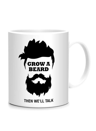 Styles Grow A Beard Then We'll Talk Design Mug White/Black 10cm