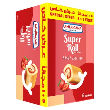 Americana Strawberry Super Roll, 60g Pack of 6