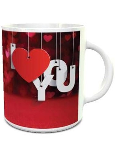 Impress I Love You Note Design Ceramic Coffee Mug (White)