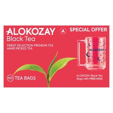 Alokozay Black Tea Finest Selection Teabags With Mug 100 Tea Bags