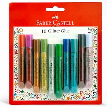 Faber-Castell Glitter Glue Set, 12.5g, 10 Colors
