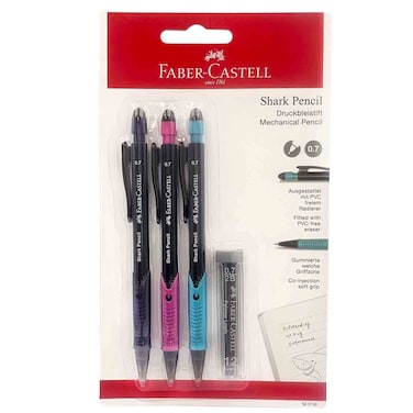 Faber-Castell Shark Mechanical Pencil Set with Lead Tube, 0.7mm, 23 PCS