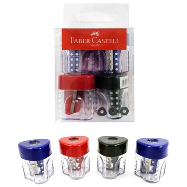 فابر-كاستل مجموعة مبراة أقلام ميني غريب كلاسيك بفتحة واحدة 4 قطع