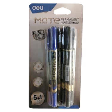 Deli Mate Permanent Marker Assorted 6 PCS