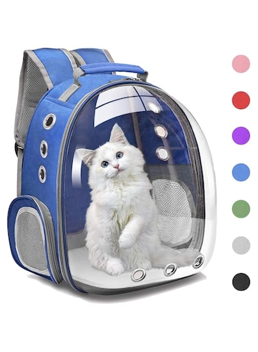 Henkelion Cat Backpack Carrier Bubble Carrying Bag, Small Dog Backpack Carrier for Small Medium Dogs Cats, Space Capsule Pet Carrier Dog Hiking Backpack, Airline Approved Travel Carrier - Navy Blue
