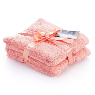 Cannon Plain Hand Towel, Peach, 41x66cm, 550 GSM, 100% Cotton, 2 PCS