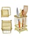 Cutlery Holder, Premium Quality Stainless Steel, Storage For Countertop Organizer Cooking Utensil Crock Kitchen Organization &amp; Storage And Flatware Caddy Gold Iron مستلزمات رمضان