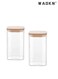 3-Piece Set of Square Glass Storage Jars with Wooden Lids, 1000MLAirtight Food Containers, Preservation Jars &amp; Storage Boxes for Pasta, Flour, Grains, Spices, Tea, Coffee Beans, &amp; Other Kitchen Staples - Perfect for Long-Term Food Preservation &amp; Organization